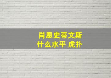 肖恩史蒂文斯什么水平 虎扑